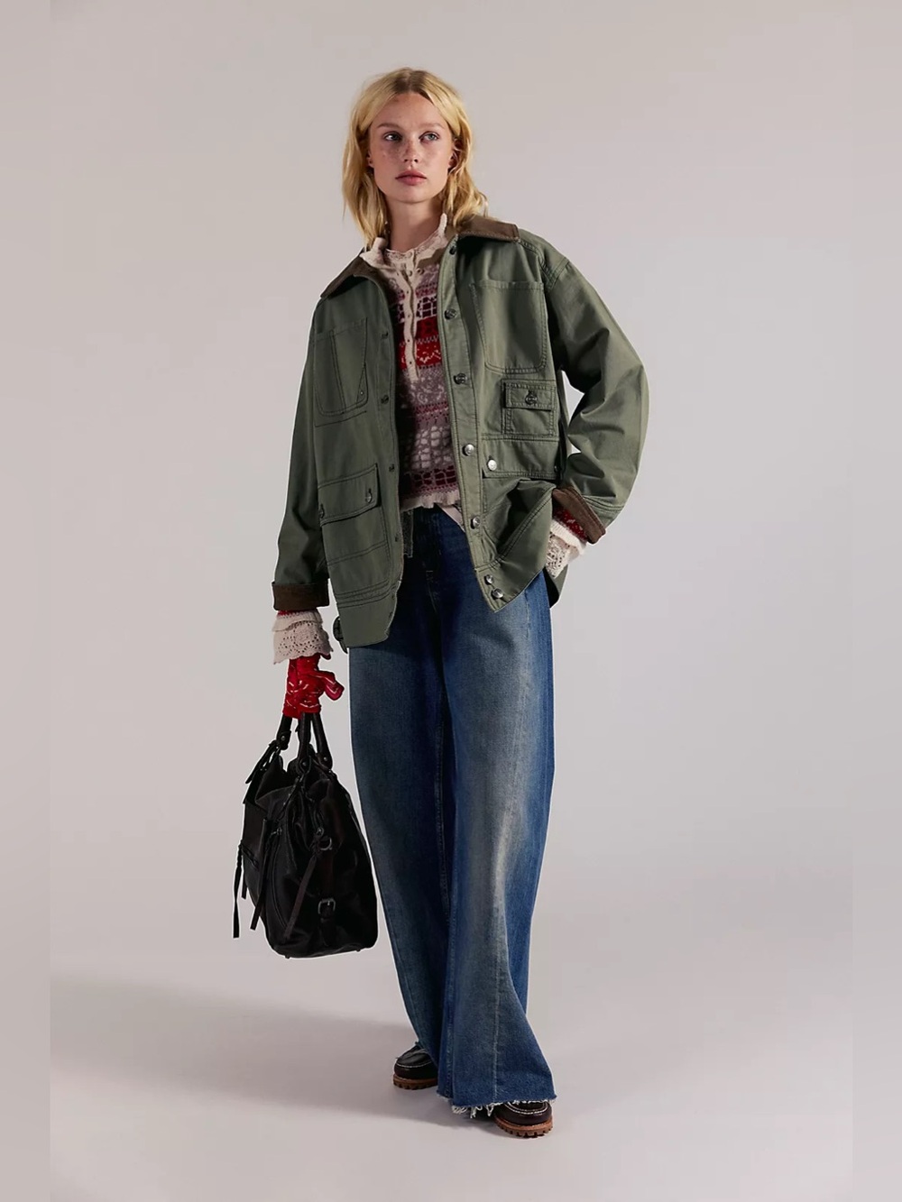Free People We The Free Sweet Talk Flannel-Lined Barn Coat - Picture 4 of 7